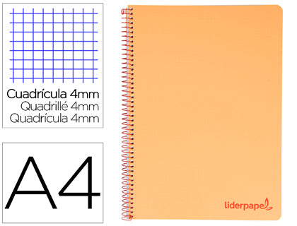 Cuaderno A4 - TAPA PLÁSTICO - Cuadrícula 4mm