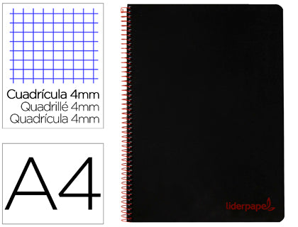 Cuaderno A4 - TAPA PLÁSTICO - Cuadrícula 4mm