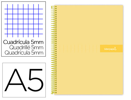Cuaderno microperforado A5 - TAPA DURA - cuadricula 5mm