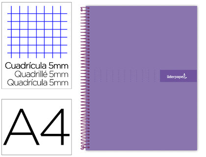 Cuaderno microperforado A4 - TAPA DURA - cuadricula 5mm