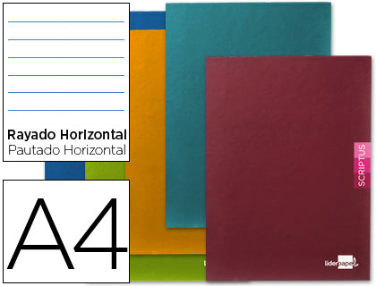 Cuaderno A4 con grapa- rayado horizontal