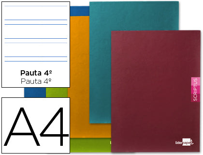 Cuaderno A4 con grapa- pauta 3,5