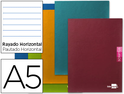 Cuaderno A5 con grapa- rayado horizontal