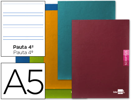 Cuaderno A5 con grapa- pauta 3,5