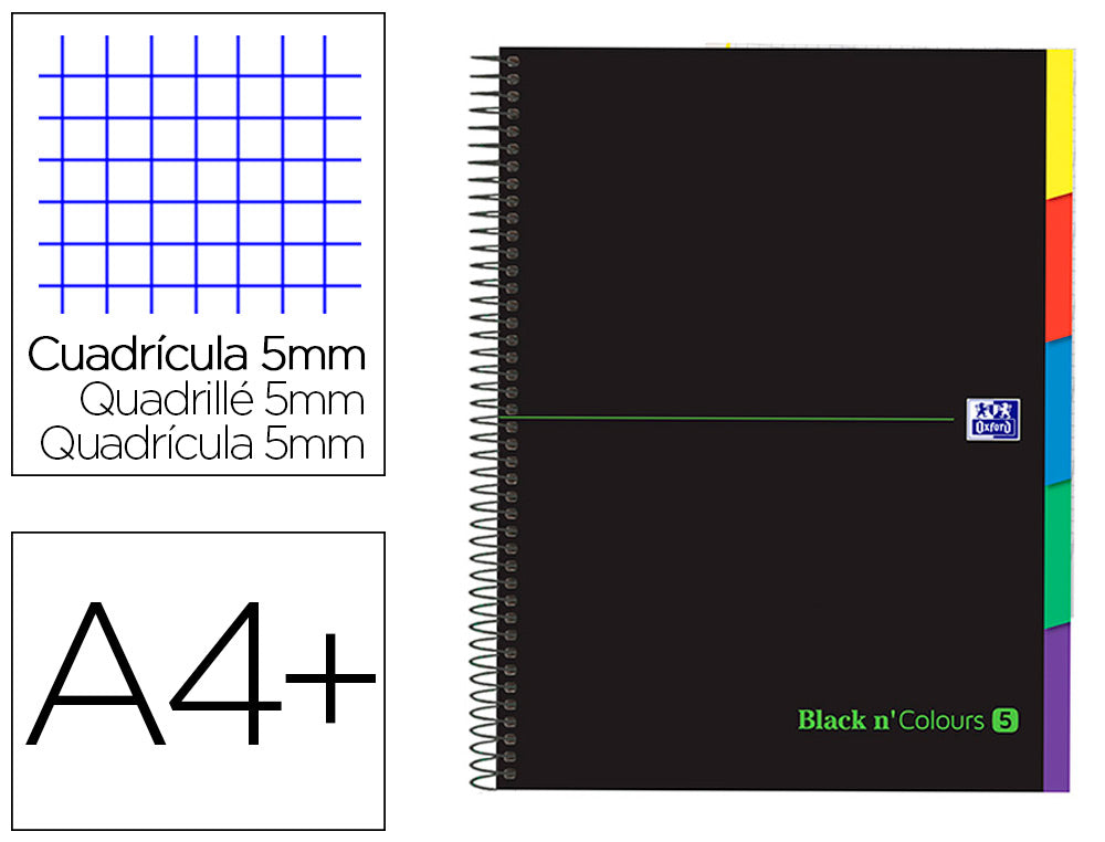 Cuaderno A4 - TAPA DURA OXFORD MICROPREFORADO - Cuadricula 5mm