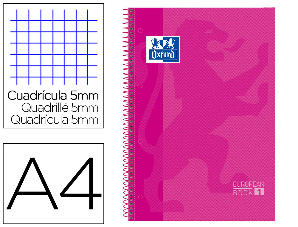 Cuaderno A4 - TAPA DURA OXFORD - Cuadricula 5mm