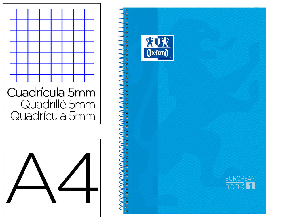 Cuaderno A4 - TAPA DURA OXFORD - Cuadricula 5mm
