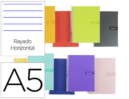 Cuaderno A5 - TAPA DURA - Rayado horizontal