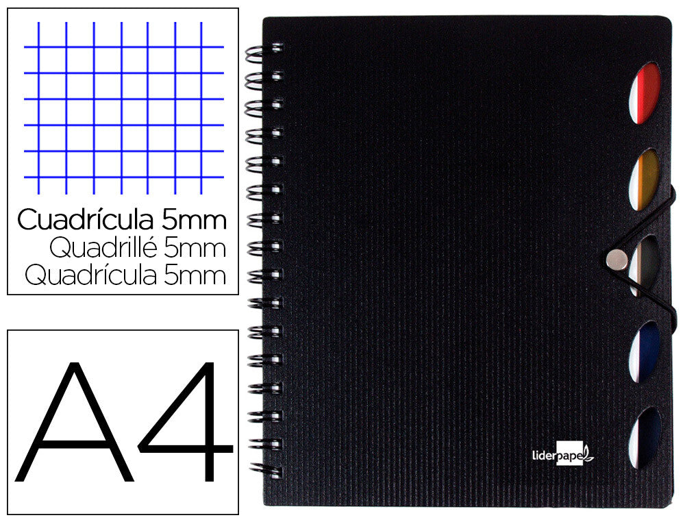 Cuaderno espiral A4 micro executive tapa plástico.